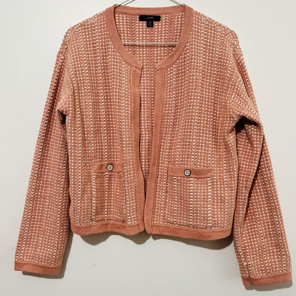 J. Crew Cotton Knit Lady Jacket Cardigan-Women XS
